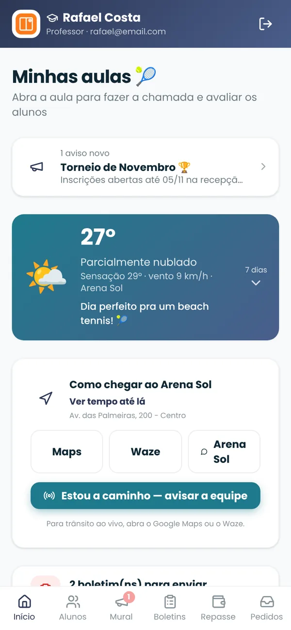 App do professor